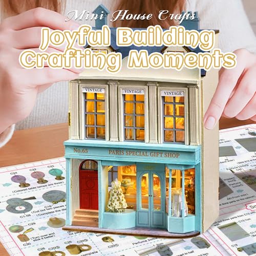 Flever Dollhouse Miniature DIY House Kit Creative Room with Furniture for Romantic Valentine's Gift (Paris Gift Store) - color: Paris Gift Store