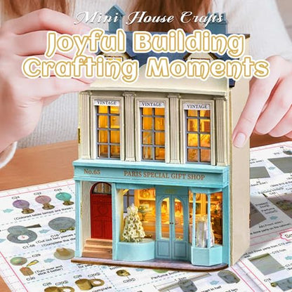 Flever Dollhouse Miniature DIY House Kit Creative Room with Furniture for Romantic Valentine's Gift (Paris Gift Store) - color: Paris Gift Store