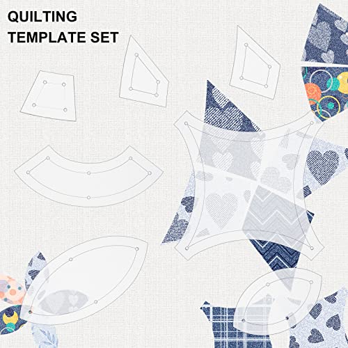 BENECREAT 7 Shapes Double Wedding Ring Acrylic Quilting Template, Transparent Acrylic Quilting Templates Rulers 2.5mm Thick for Woodworking, Quilting Sewing Needlework Craft - color: Wedding Ring Set - 7 Shapes