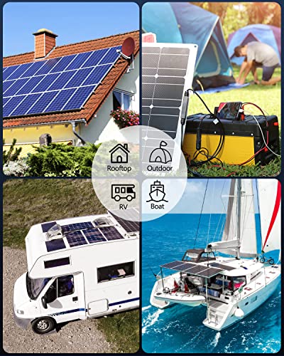 ELECTOP Solar Extension Cable with Solar Double Cable Entry Gland, 10AWG Solar Panel Cable Connector with Female and Male Connector Adapter Kit for Solar Project on RV Boat Van Solar Panels