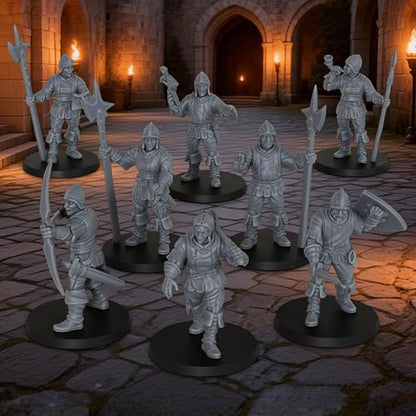 AUSPDICE Gothic City Guard Minis, 25mm Soldiers for TTRPGs, AF1104 S - color: Af1104 S City Guard Warrior