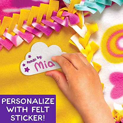 Made By Me Easy-to-Knot Quilt Making by Horizon Group USA, Create a 59” x 39” Fleece Quilt, No Cutting or Sewing Necessary, Includes 20 Fabric Squares & Felt Embellishments, Learn 4 Ways to Knot - style: Quilt (Rainbow)