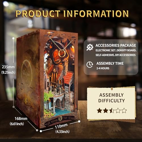 Book Nook Kit with LED Lights DIY Miniature Dollhouse - color: Spirit Valley of the Magic Ring