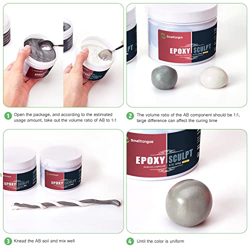 AB Epoxy Sculpt Clay, with Tools, Natural Color, 2 Part (A & B) 2 Pound - color: NARUTAL, size: 2 Pound