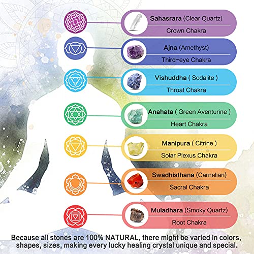 Premium Crystals and Healing Stones Set in Wooden Box Healing Crystals Set for Beginners - Chakra Stones Raw Crystals and Stones Amethyst Cluster Rose Quartz e-Book Healing Crystal Gifts for Women
