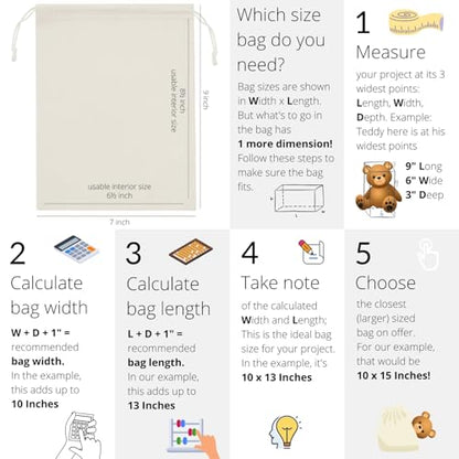 PALTERWEAR 100% Cotton Drawstring Bags 10‑Pack 7x9 Lightweight 70 GSM Muslin Pouch Set | Reusable Gift, Craft, Pantry, Travel Storage | Double Drawstring (Natural Beige, 7 x 9 Inches) - size: 7 x 9 Inches