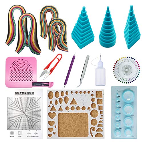 Woohome Quilling Supplies Paper Quilling Kits with 12 Quilling Tools and 36 Colors 880 Strips Quilling Paper for Craft - color: Style 3