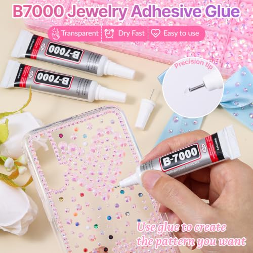 33000Pcs Jelly Pink AB Resin Rhinestones for Bedazzling Kit - color: Jelly Pink 2-6mm