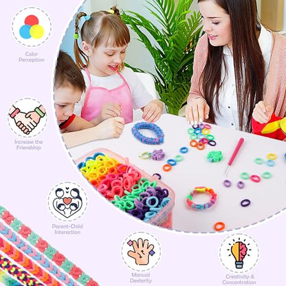 DPAPDI Bracelet Making Kit Toys for Kids, Girls Crafts for Ages 6-12 - color: Loom Bracelets Kit