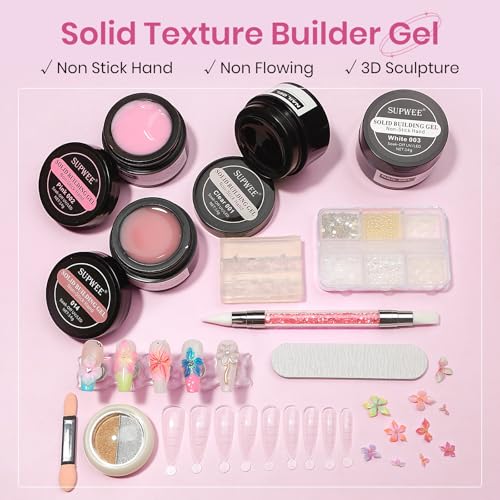 3D Nail Gel Sculpting Gel 4 Colors 3d Gel Nail Art Non Stick Hand Solid Builder Gels Home Manicure, Nail Salon, Nail Charms, Solid, Extension, Carving, Molding Hard Gels - color: Clear, White, Pink,Nude