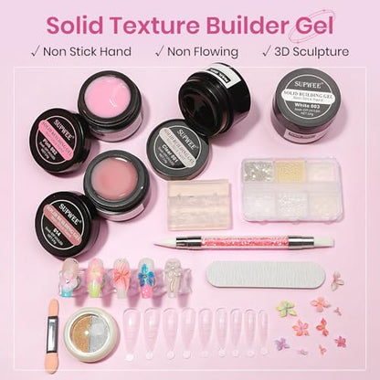 3D Nail Gel Sculpting Gel 4 Colors 3d Gel Nail Art Non Stick Hand Solid Builder Gels Home Manicure, Nail Salon, Nail Charms, Solid, Extension, Carving, Molding Hard Gels - color: Clear, White, Pink,Nude