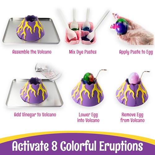 PAAS Easter Egg Decorating Bundle, Includes 1 Active Volcano Eggsperiment Kit, 1 Crystal Growing Eggsperiment Kit, Easter STEM kit, Food Safe Dye (2 Piece Bundle) - color: Multi