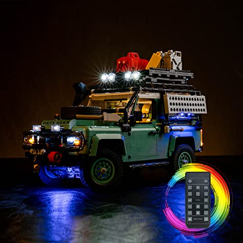 Upgraded Led Light Kit for Lego Icons Land Rover Classic Defender 90 Model Car Building Set, Remote Control Compatible with Lego 10317(Model Not Included) - style: Light Kit Lego 10317