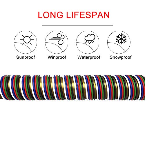 BTF-LIGHTING 22AWG 5 Pin 32.8ft Extension Cable, UL Recognized Component - size: 5 Conductor, style: 22 Gauge