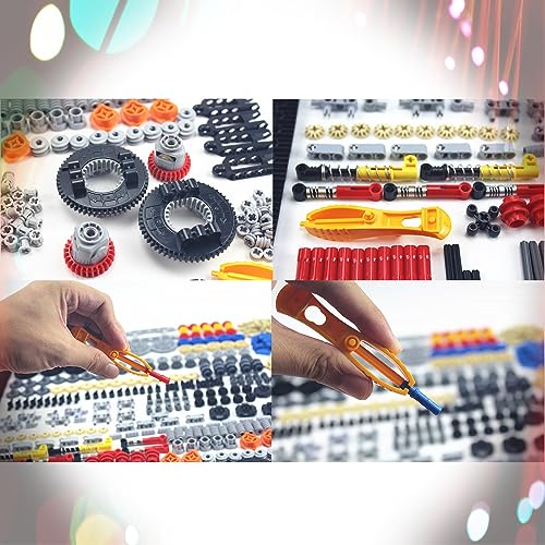 720Pcs Technical Cars Gears Cross Axles Technical Parts Accessories Wheels Connectors Pieces Sets Chain Link Pins Joints Building Block Bricks Shock Absorber MOC Technical Lots Pack Bulk Toys