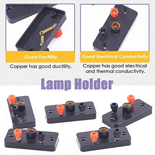 Swpeet 20Pcs E10 Miniature Bulb Holder with E10 White Bulb Kit,Perfect for Physics Laboratory, Electronic Experimenting, Teaching Basic Principles of Electricity & How a Simple Circuit Works - style: E10 Miniature Bulb Holder