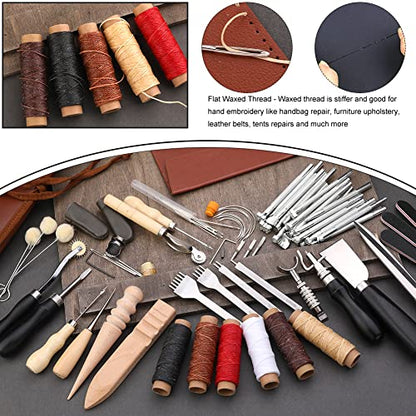 TLKKUE Leather Working Tools Leather Craft Tools for Carving Stamping