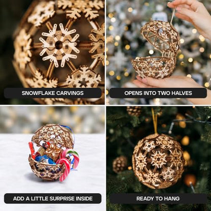 Wood Trick Christmas Ball 3D Wooden Puzzles for Adults to Build