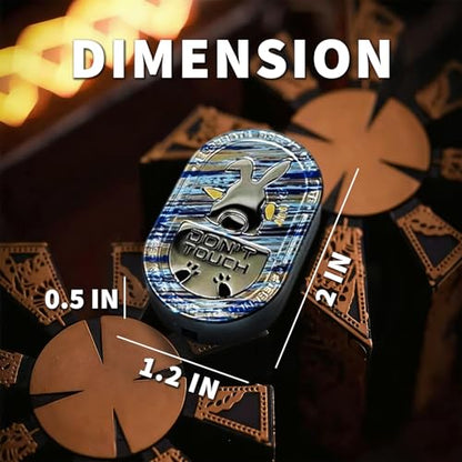Desperate Rabbit Fidget Slider, Metal Fidget Toys Adults Haptic Coin EDC Fidget Toys Sensory Toy Executive Desk Toy for Keep Focus & Stress Relief (Titanium Ice) - color: Titanium Ice