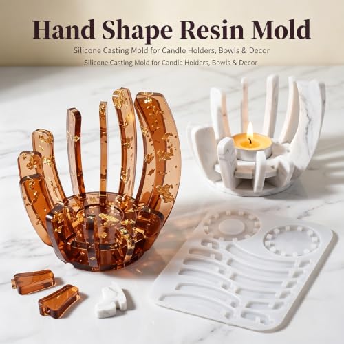 Splicing Candle Holder Silicone Mold for Epoxy Resin Casting - color: Splicing Resin Mold
