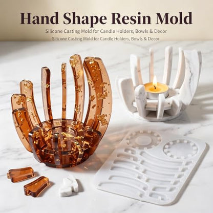 Splicing Candle Holder Silicone Mold for Epoxy Resin Casting - color: Splicing Resin Mold
