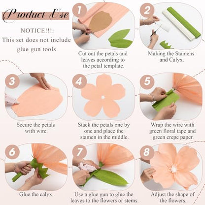 6 Colors Crepe Paper Kit 17 x 98 Inch, Pink and Green Series - color: Pink and Green Series