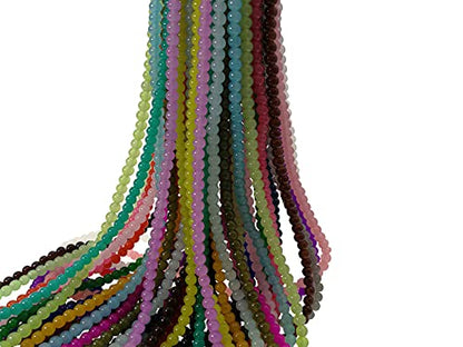 1500PCS 6mm Glass Round Beads Bulk for Jewelry Making - size: 6mm Mixed