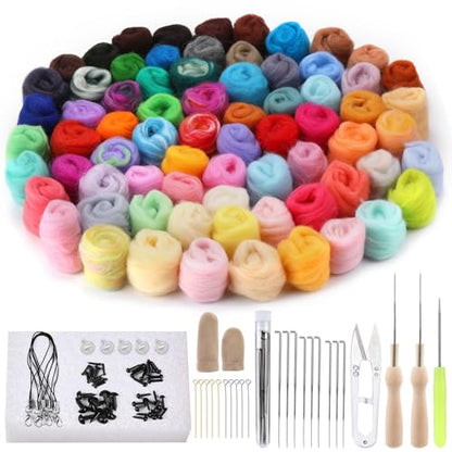 IMZAY Needle Felting Kit, 72 Colors Felting Wool Kit Wool Roving - size: Small+
