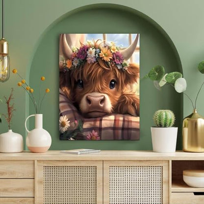 Cow Diamond Painting Kits for Adults, Highlandcow Diamond Art for Adult - color: Highland Cow