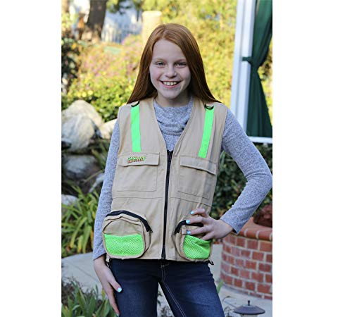 Kids Cargo Vest for Boys and Girls with Reflective Safety Straps - color: Tan, size: Large