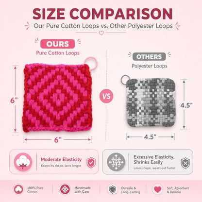 SOOHAOLISS 297PCS Cotton Loops for Potholders 7" with 9 Rainbow Colors - color: 7‘’ 297pcs in 9 Rainbow Colors