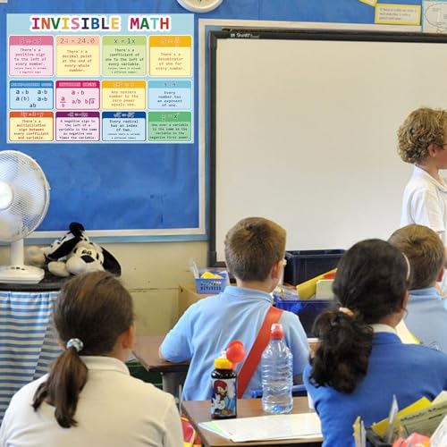 Rsgift 13.5"x39" Laminated Invisible Math Posters, 2 PCS - color: Invisible Math Poster