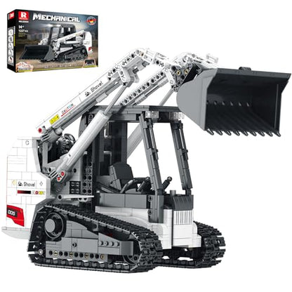 Reobrix Bobcat Skid Steer Excavator Building Set for Adults, Dual Control APP&Remote Control Construction Vehicle Toy, Collectible Mechanical RC Loader, Collectible Gift for Men and Adults