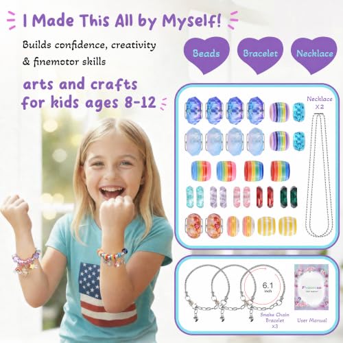 Charm Bracelet Making Kit & Unicorn/Mermaid Girl Toy- ideal Crafts for Ages 8-12 Girls who Inspire Imagination and Create Magic with Art Set and Jewelry Making Kit