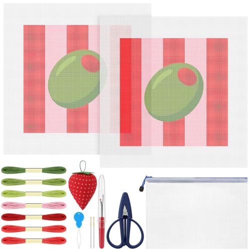 XunYee 27 Pcs Martini 18 Mesh Needlepoint Canvas Kit for Beginners Adults - style: Martini