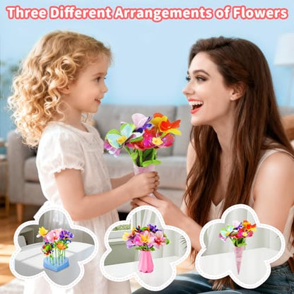 Fabric Flower Bouquets Toys for 3+, Flower Making Kit, DIY Arts and Crafts - size: Number of flowers（100pcs）