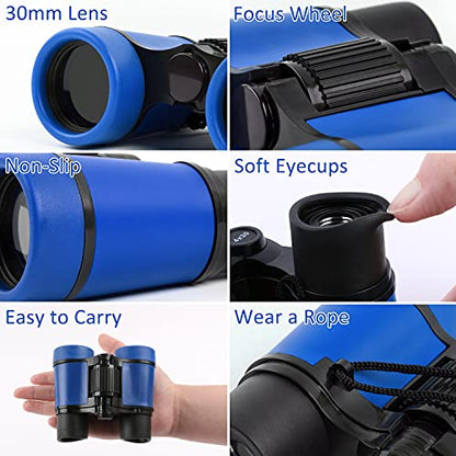 Scotamalone Kids Binoculars Shock Proof Toy Binoculars Set for Age 3-12 Years Old Boys Girls Bird Watching Educational Learning Hunting Hiking Birthday Presents - color: dark blue, size: one pc