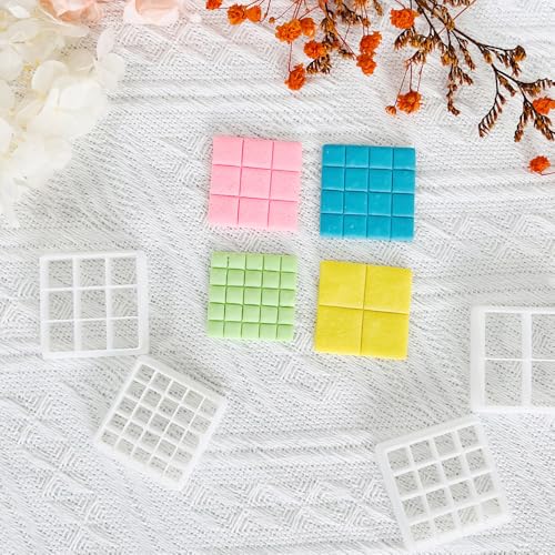 Xaekicr Grid Square Polymer Clay Cutters Set – 4PCS Geometric Clay Cutters for DIY Jewelry Making, Clay Tools for Polymer Clay Molds and Earring Projects - color: L color