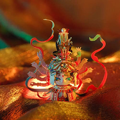 MU 3D Metal Puzzles Assembling Buddhist Kwan Yin Statue Kitty Cat Figures, Zen Gift Cultural Relic Replicas The Flying Apsaras Metal Model Kits Building, Hobby Collectables Presents Home Desk Decor - style: The flying Apsaras of the Dunhuang Caves