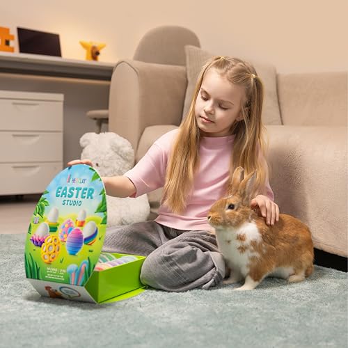 HEY CLAY Fat Brain Toys Easter Studio, Easter Themed Arts & Crafts Air Dry Clay Kit for Kids Ages 6 to 11 - color: Easter Studio