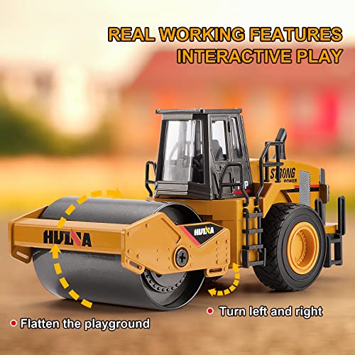 1/40 Scale Metal Road Roller Toy, Diecast Construction Equipment Vehicles Toy for Kids Boys - style: Road Roller