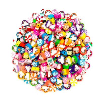 200pcs Candy Polymer Clay Beads, Mixed Rainbow Charm Spacer Beads for Bracelet Necklace DIY Jewelry Making (Candy Rainbow) - color: Candy Rainbow
