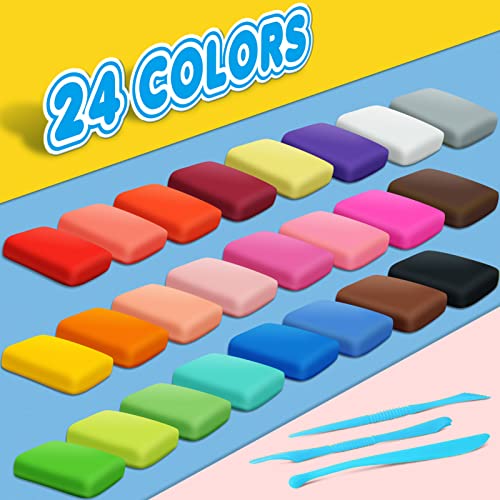 Air Dry Clay, 24 Colors Modeling Magic Clay for Kids - color: 24 Colors