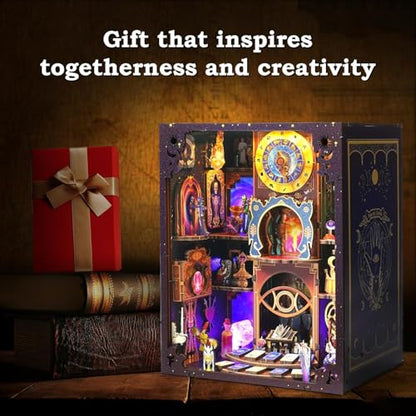 VORATHIS Tarot Book Nook Kit with LED | 3D Wooden Puzzle for Adults - style: Fantasy Tarot