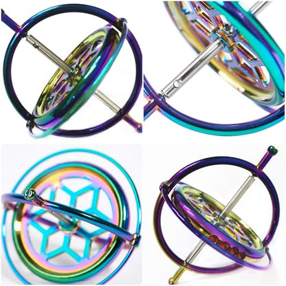 Joytech Precision Gyroscope Kill Time Metal Anti-Gravity Spinner Balance Toy Colorful JA05 - color: Colorful