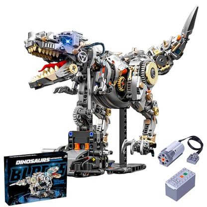 HJPLPXH Mechanical T-Rex Dinosaur Building Set with LED Lights & Motor - style: Motor T-Rex