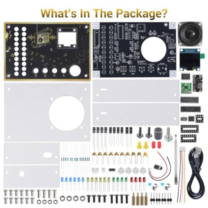 ICSTATION FM Radio Kit, DIY Soldering Project Radio with LED Spectrum DIY Radio Kit FM 88-108MHz DIY Electronic Kit for STEM Education Ages 15+