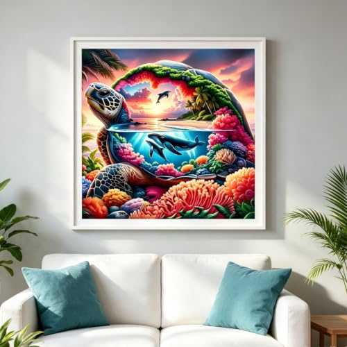 CSZPPQAF Diamond Painting Kits for Adults, Sea Turtle Diamond Art - color: KM1269-1