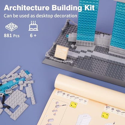 Oichy Building Blocks Set, Marina Bay Sands Architecture Model Kits Collection Toy Building Sets for Adults and Kids(881 PCS) - color: Marina Bay Sands