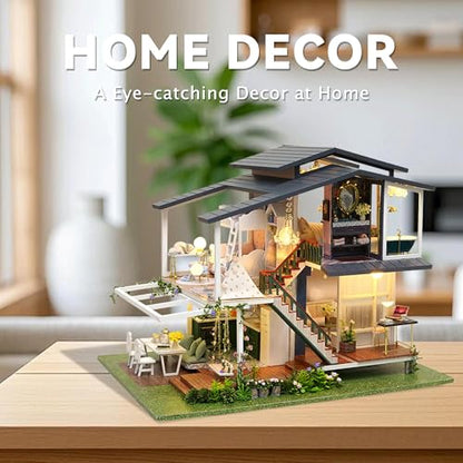 Flever Dollhouse Miniature DIY House Kit Creative Room with Furniture for Romantic Artwork Gift (Monet Garden) - color: Monet Garden